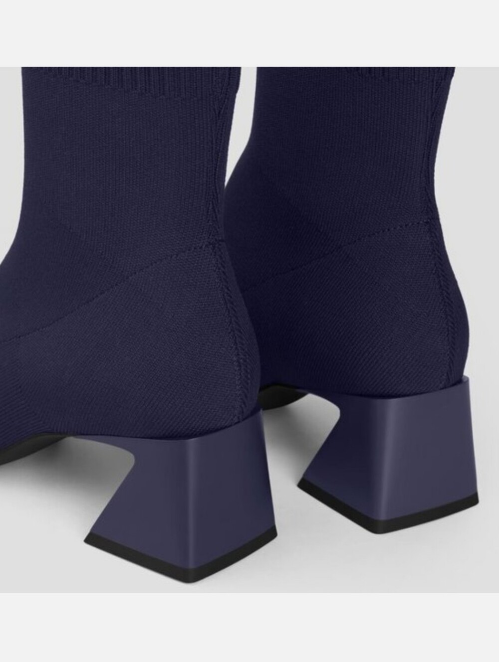 VIVAIA Regina Pro Square-Toe Water-Repellent Block Heeled Boots Navy Blue Sz 8 - Picture 2 of 10